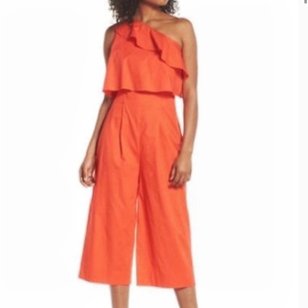 Clover and Stone One Shoulder Ruffle Jumpsuit